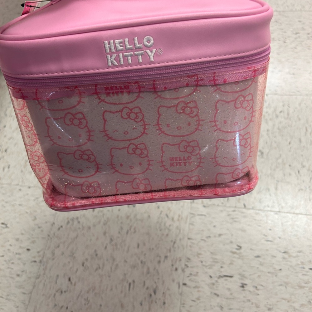 Hello Kitty Pink and Clear Cosmetic Bag